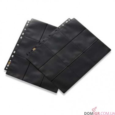18-Pocket Pages - Clear-Black - Side Loading