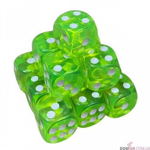 Кубик D6 14мм Прозрачный - в ассортименте