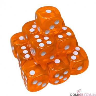 Кубик D6 14мм Прозрачный - в ассортименте