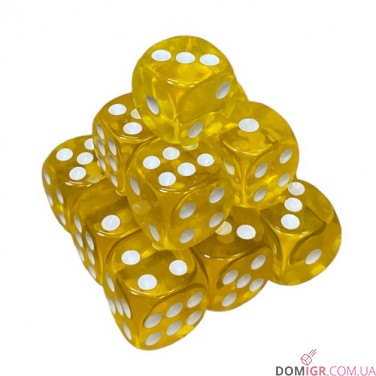 Кубик D6 14мм Прозрачный - в ассортименте