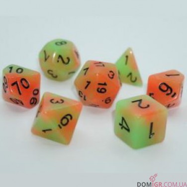 Набір кубиків - Double Color Glow in The dark 7 Dice Set (в асортименті)