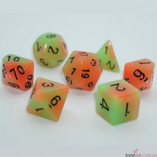 Набір кубиків - Double Color Glow in The dark 7 Dice Set (в асортименті)