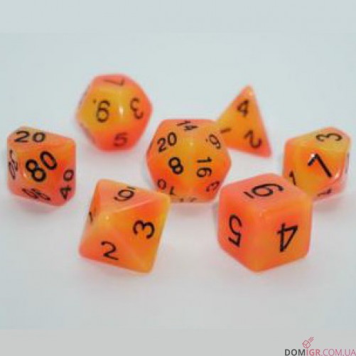 Набір кубиків - Double Color Glow in The dark 7 Dice Set (в асортименті)