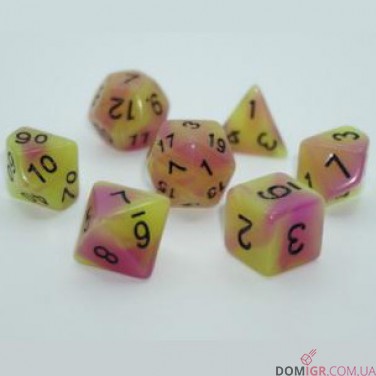 Набір кубиків - Double Color Glow in The dark 7 Dice Set (в асортименті)