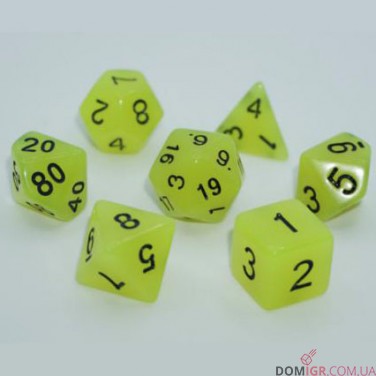 Набор кубиков - Glow in the dark 7 Dice Set (в ассортименте)