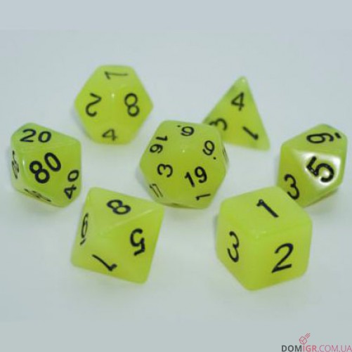 Набор кубиков - Glow in the dark 7 Dice Set (в ассортименте)
