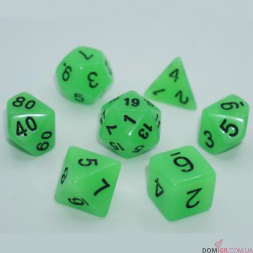 Набор кубиков - Glow in the dark 7 Dice Set (в ассортименте)
