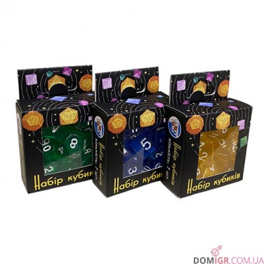 Набор кубиков - Transparent 7 Dice Set (в ассортименте)