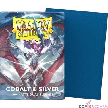 Купити Dragon Shield Dual Matte Sleeves: Cobalt and Silver — Протектори 100 шт. Dragon Shield Dual Matte Sleeves: Cobalt and Silver — Протектори 100 шт.