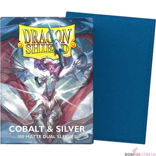 Dragon Shield Dual Matte Sleeves: Cobalt and Silver — Протектори 100 шт.