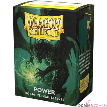 Dragon Shield Dual Matte Sleeves:  Metallic Green / Power — Протектори 100 шт.