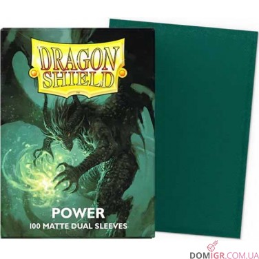 Dragon Shield Dual Matte Sleeves:  Metallic Green / Power — Протектори 100 шт.