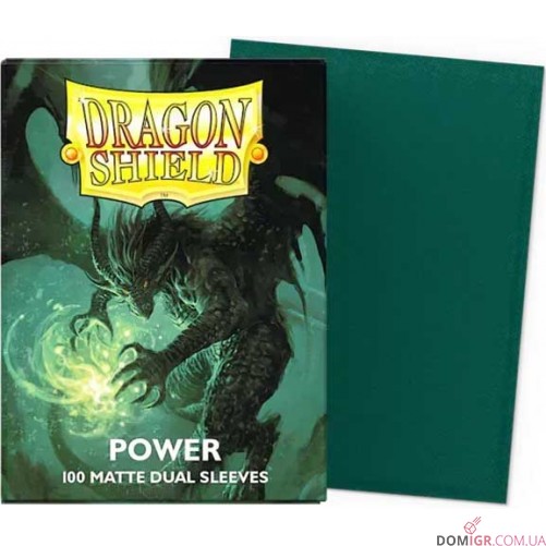 Dragon Shield Dual Matte Sleeves:  Metallic Green / Power — Протектори 100 шт.