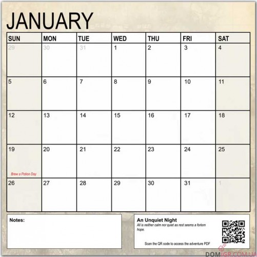 2025 Calendar of Many Adventures