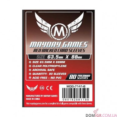 Протекторы Mayday Games - 66x91мм - 80 Красный - CCG/MTG Card