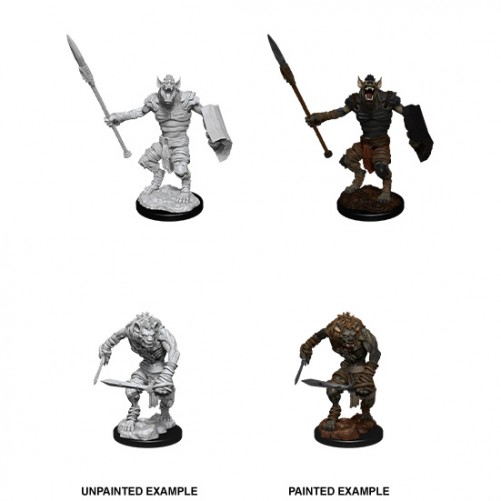Gnoll & Gnoll Flesh Gnawer - D&D Nolzur's Marvelous Miniatures - W12