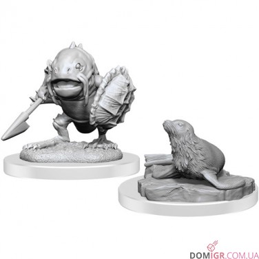 Locathah & Seal - D&D Nolzur's Marvelous Miniatures - W20