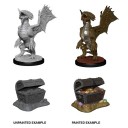 Bronze Dragon Wyrmling & Pile of Sea found Treasure - D&D Nolzur's Marvelous Miniatures - W13
