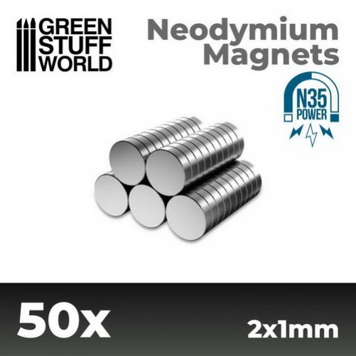 GSW - Neodymium Magnets 2x1mm - Set 50pcs (N35)