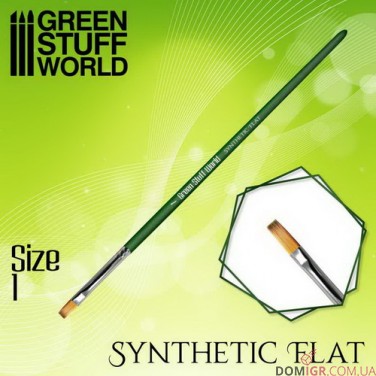 GREEN SERIES Flat Synthetic Brush Size 1 (2458)