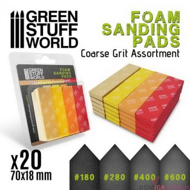 Foam Sanding Pads - Coarse Grit Assortment x20