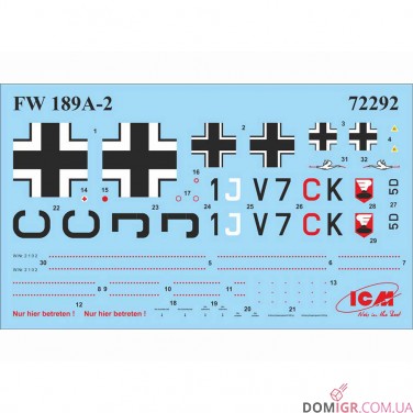 Модель FW 189A-2, Німецький літак-розвідник 2 Світової війни 1:72