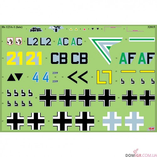 Модель Hs 123A-1 (пізнього випуску), Німецький штурмовик 2 Світової 1:32