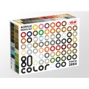 Acrylic Paint Set: 80 pcs (77 color + 3 varnishes)