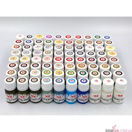 Acrylic Paint Set: 80 pcs (77 color + 3 varnishes)