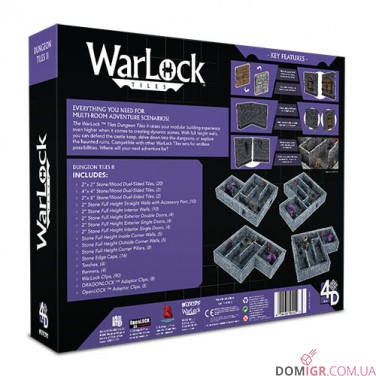 WarLock Tiles: Dungeon Tiles Set II - Full Height Stone Walls