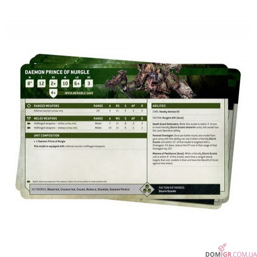 Datasheet Cards: Death Guard - 10th Edition