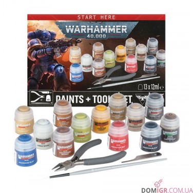 Купить Warhammer 40,000 Paints + Tools Set Warhammer 40,000 Paints + Tools Set