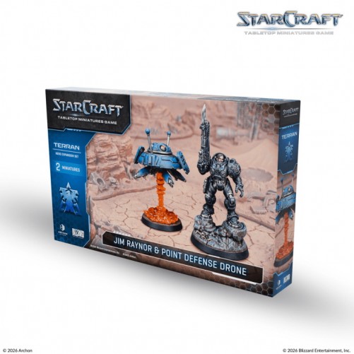 Jim Raynor & Point Defense Drone - Terran Hero Expansion Set - StarCraft The Miniatures Game