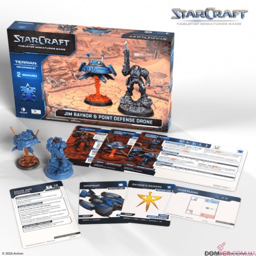 Jim Raynor & Point Defense Drone - Terran Hero Expansion Set - StarCraft The Miniatures Game