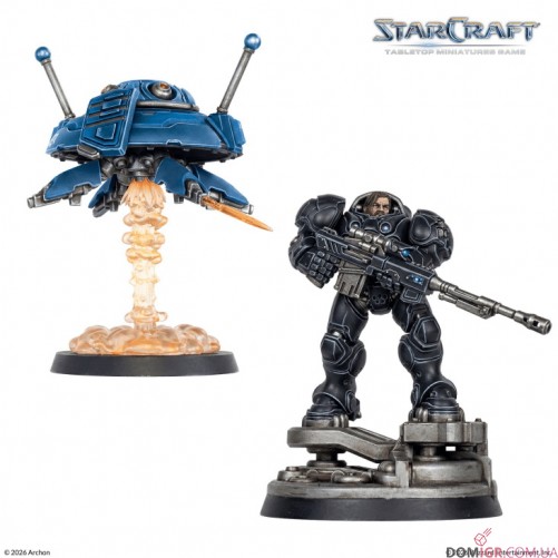 Jim Raynor & Point Defense Drone - Terran Hero Expansion Set - StarCraft The Miniatures Game