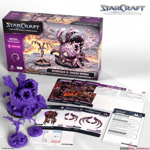Kerrigan & Omega Worm - Zerg Hero Expansion Set - StarCraft The Miniatures Game