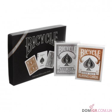 Купить Карты Bicycle Prestige Line Set 2 Decks Gold & Silver Карты Bicycle Prestige Line Set 2 Decks Gold & Silver