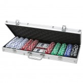 Покерный набор на 500 фишек - алюминиевый кейс