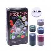 Покерный набор на 100 фишек - жестяная коробка