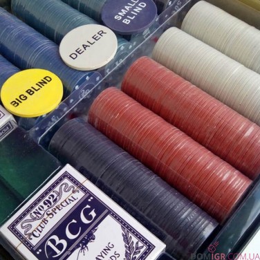 Покерний набір на 500 фішок - жерстяна коробка (фішки без номіналу)