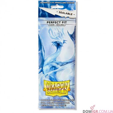 Купити Dragon Shield Perfect Fit Toploader - Sealable Clear - Протектори 100шт Dragon Shield Perfect Fit Toploader - Sealable Clear - Протектори 100шт