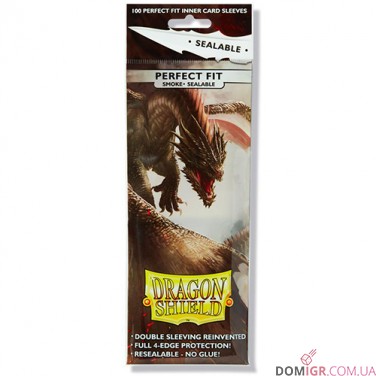 Dragon Shield Perfect Fit Toploader - Sealable Smoke - Протекторы 100шт