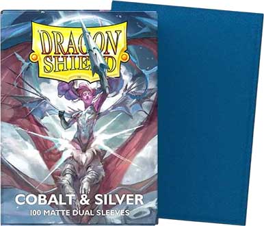 Dragon Shield Dual Matte Sleeves: Cobalt and Silver