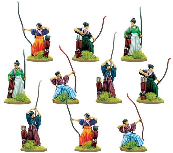 Warlord of Erehwon: Onna-bugeisha with longbows