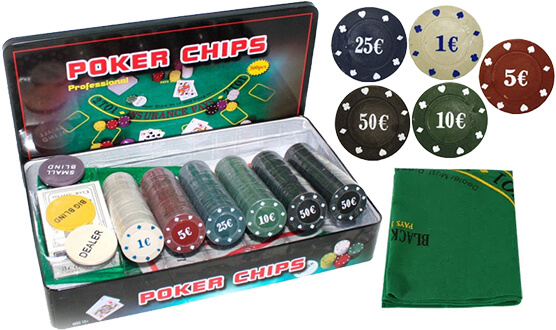 Набор для покера 300 фишек в жестяной коробке