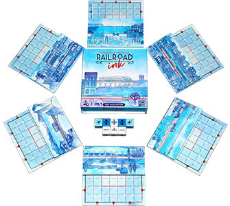 Настільна гра Railroad Ink: Deep Blue Edition